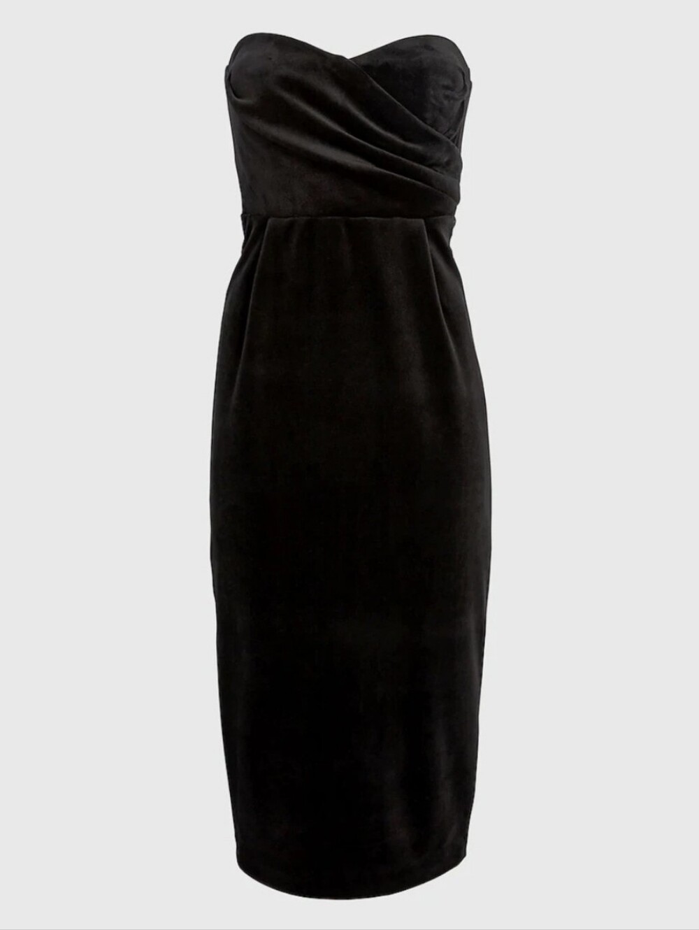 Express black velour sweetheart neckline strapless cocktail dress - Picture 4 of 12